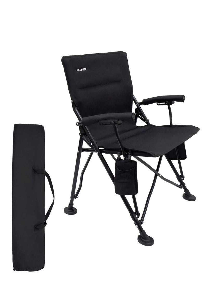 جرين ليون كرسي تخييم محمول، كرسي قابل للطي متعدد الاستخدامات مع حقيبة حمل وجيب لحمل الزجاجة، كرسي قابل للطي للصيد، الشاطئ والسفر، إطار فولاذي متين، قماش أكسفورد، خفيف الوزن، سهل الحمل للأنشطة الخارجية، النزهات، والمشي. - Image 1